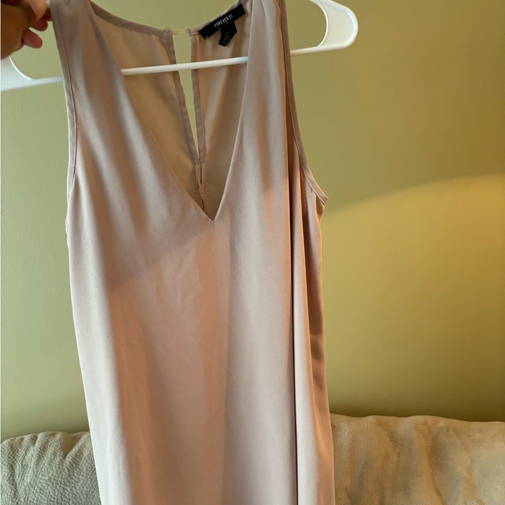 Brown forever 21 v cut dress